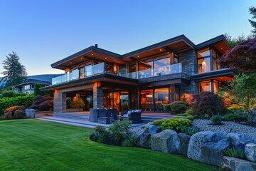 Fototapeta premium Exterior of a modern luxury home