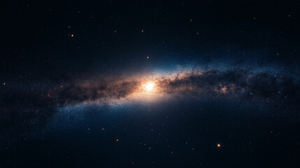 star galaxy in the center of the Milky Way, around the stars of different sizes , large and small with rays.