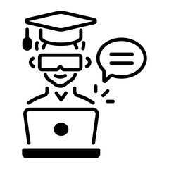 A linear icon of distance education 