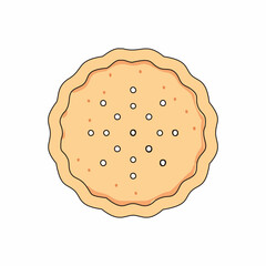 Illustration of a round biscuit. Isolated on a white background.