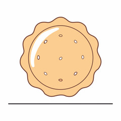 Illustration of a round biscuit, isolated on a white background
