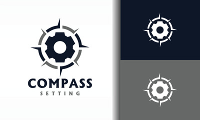 Fototapeta premium gear direction compass logo