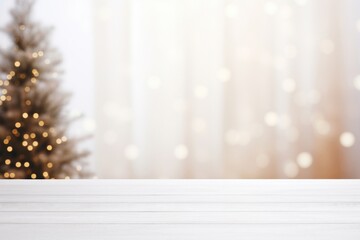 Empty white wold table christmas backgrounds holiday.