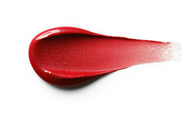 A red satin lip tint swatch with a classic, bold color, featuring a subtle sheen for a timeless and elegant look