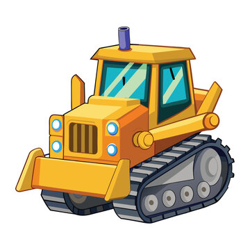 recommend clip art: Bulldozer cartoon illustration