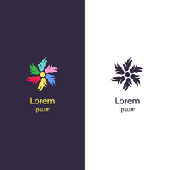 Abstract, floral-inspired logo with swirling petals and dynamic movement. Ideal for businesses in beauty, nature, wellness, spa services, design, and creative branding.