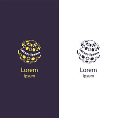 Elegant and circular logo design with a dotted sphere, ideal for corporate branding, business identity, and graphic design projects.