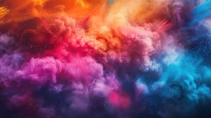 colourful cloud of holi festival