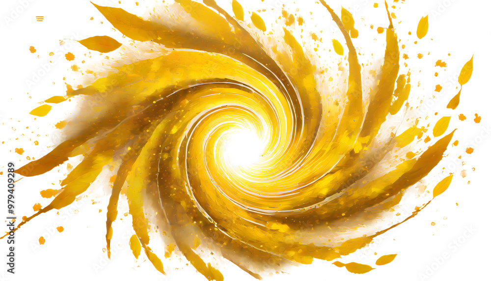 Poster light effect bright twinkle vortex with yellow autumn splash. generative ai.