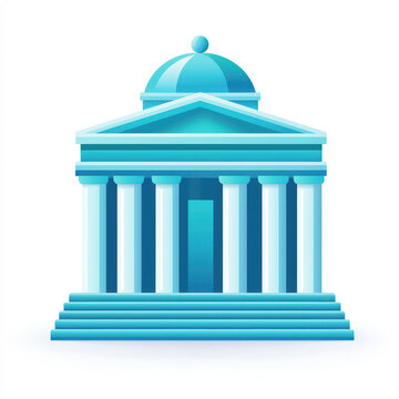 recommend clip art: A modern blue temple illustration featuring a dome and columns. Perfect for architectural and creative projects.