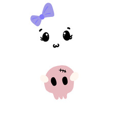 Spooky holding skull