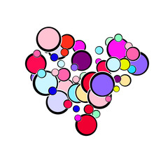 Circles, squares and triangles in white. Suitable for fabric, packaging, wallpaperAbstract Random Art. Rainbow Party Polka Background. All Color Dot.   Red Flying Background Color.