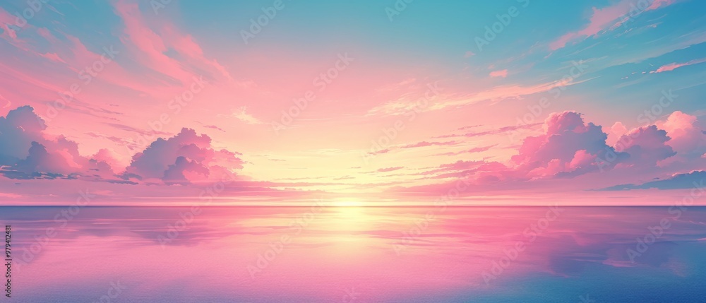 Poster ethereal pastel gradient sky soft flowing colors blending seamlessly for a dreamy atmosphere perfect