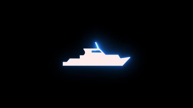 Container ship full load container for logistics import export, shipping or transportation concept background. white fill and blue neon line form stroke   model container ship.