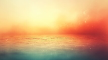 Obraz premium A serene seascape at sunset, where vibrant colors blend, creating a tranquil atmosphere over still water surface.