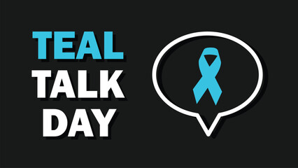 Teal Talk Day vector banner design with geometric shapes and vibrant colors on a horizontal background.