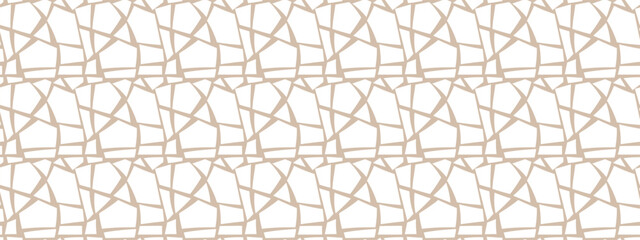 Neutrals color art abstract seamless pattern. Beige endless geometric tile print. Trendy neutral colors aesthetic shard shapes decoration. Muted light brown fabric texture. Pastel boho style backdrop