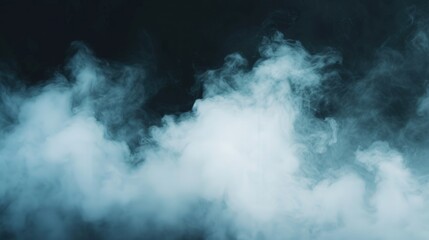 Naklejka premium Mysterious Veil of Shadows, a scene where dense white mist envelops a dark space, creating a dramatic and intense atmosphere that evokes intrigue and suspense.