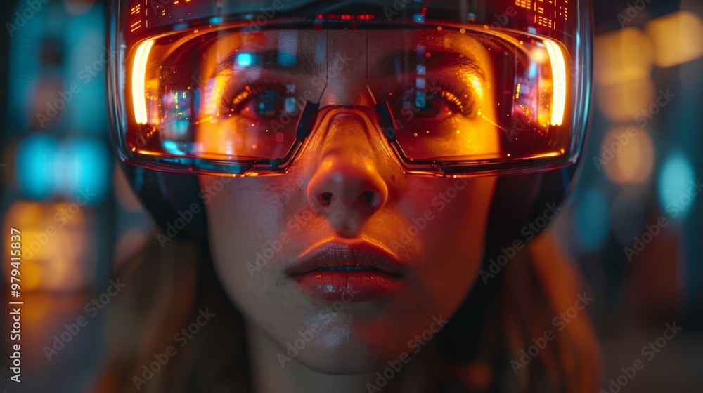 Poster create a captivating visual narrative depicting the transformative power of vr goggles, ai animation
