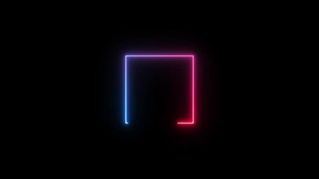 A colorful Rectangle neon animation . Rectangle frem icon