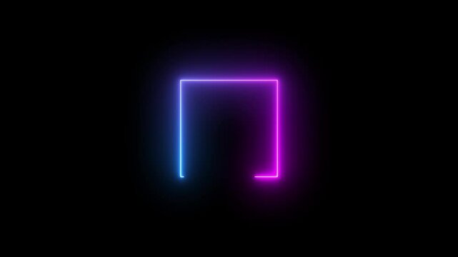 A colorful Rectangle neon animation . Rectangle frem icon