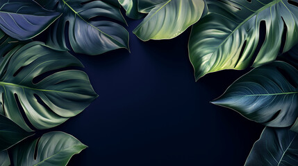 of vibrant green tropical leaves background