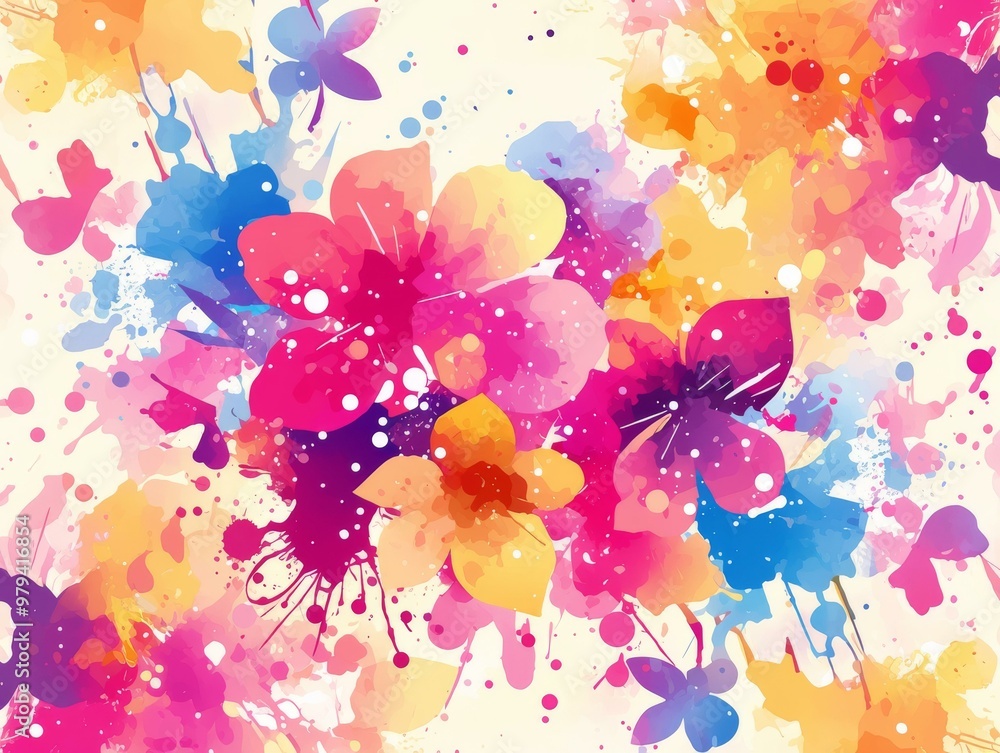 Poster captivating ink splatters and drips pattern with soft color transitions and overlapping layers for c