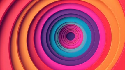 Vibrant 3D Spirals in Abstract Composition, dynamic swirling shapes, bold colors, modern flat design, visual depth, engaging patterns, artistic exploration of form and movement