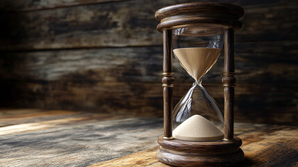 hourglass on old background