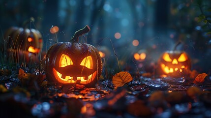 Naklejka premium Spooky halloween wallpaper