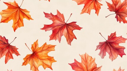 Watercolor collection of autumn maple leaves and red,yellow,Hand drawn nature design elements isolated on white background,Hand paint,Perfect for creating cards, design,copy space.