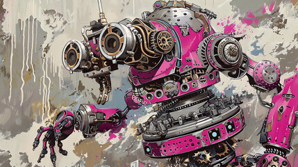 Obraz premium old carriage cart, generative, ai, steampunk, retro, vintage, background, products, machine, mechanical, tractor, farm, agriculture, red, machinery, toy, equipment, vehicle, agricultural, old, wheel, 