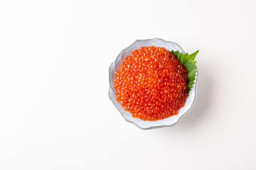 白背景に新鮮ないくら