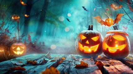 Naklejka premium Spooky halloween wallpaper