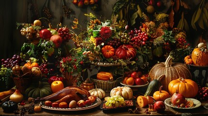 Thanksgiving feast wallpaper