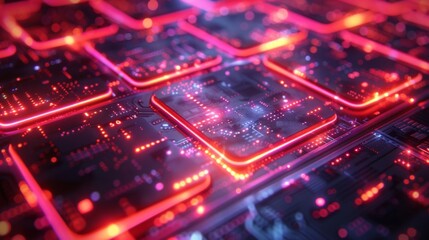 Obraz premium Develop a collection of neon corporate symbols, featuring shining company