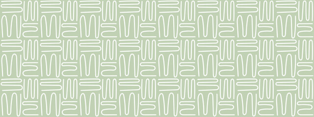 Neutrals color art abstract seamless pattern. Pastel boho style endless zigzag strokes print. Trendy neutral colors aesthetic flourish linear shapes. Muted light green contemporary fabric texture. Eps