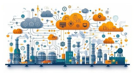 Obraz premium 20240916212313list 81 A clean vector design representing cloud-based technologies in Industry 4
