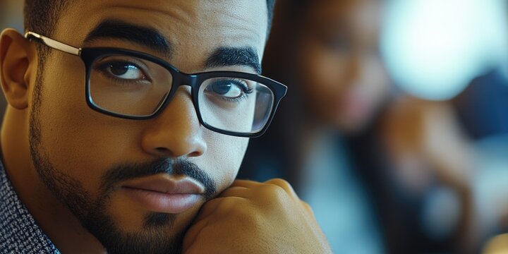 Candid Portrait of Man with Glasses