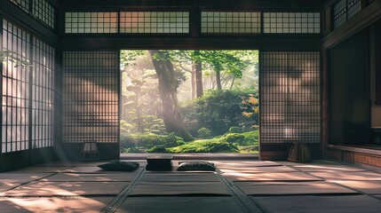 Fototapeta premium Japanese teahouse wallpaper