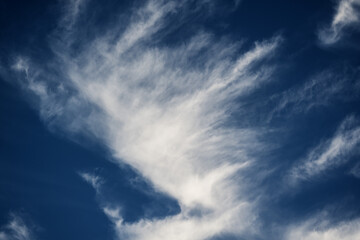 Beautiful dramatic sky with white clouds.