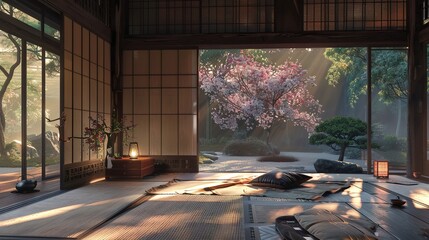 Fototapeta premium Japanese teahouse wallpaper