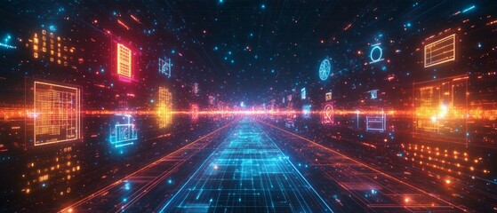 Fototapeta premium Pathways to Knowledge, Digital Literacy