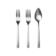 Two Forks and a Spoon on a White Background