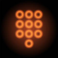Naklejka premium Dial pad icon vector. Flat design. Orange neon on black background