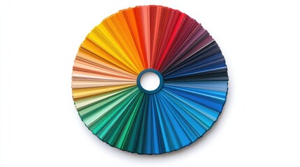 Obraz premium Color wheel featuring warm and cool shades, from hot red to icy blue, isolated on a clean white background, ideal for color theory presentations