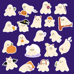 Cute ghost activities doodle style
