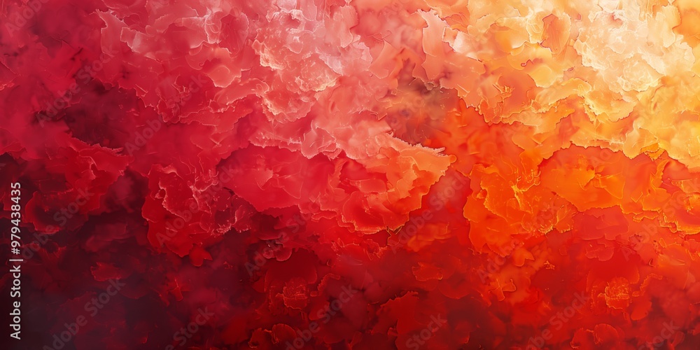 Poster abstract background with clouds of red and orange paint.