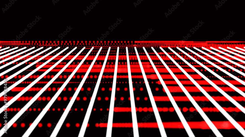 Poster geometric colorful background. abstract red laser beams. red neon isolated on red gradient backgroun