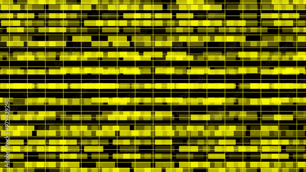 Poster abstract yellow background. horizontal lines and strips. graphic illustration of digital technology.